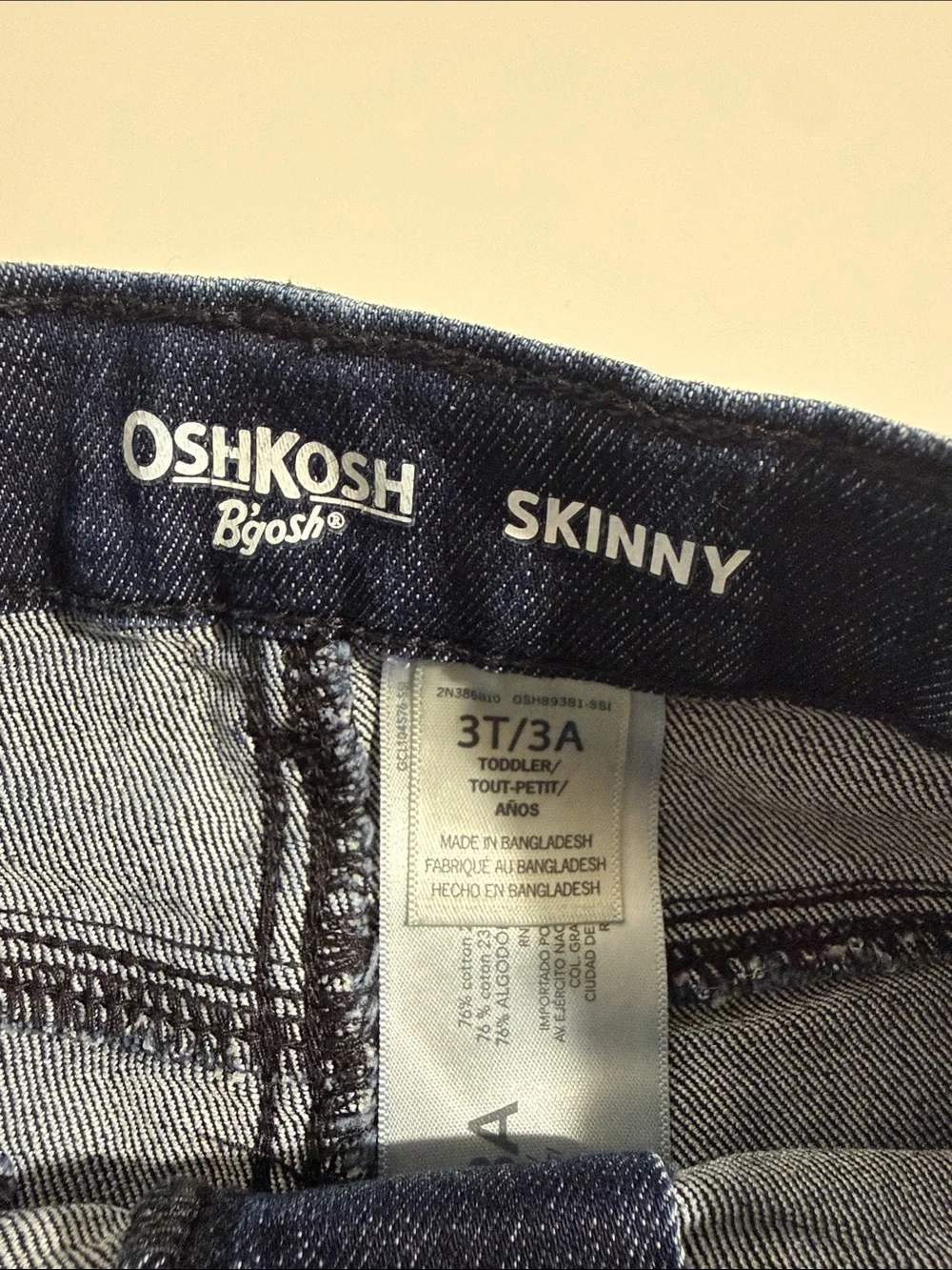OshKosh B'gosh Girl Navy Blue Stretch Denim Jeans for Kids Sz 3T